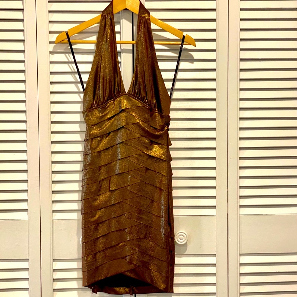 bebe Shimmery Party Dress | Size 4